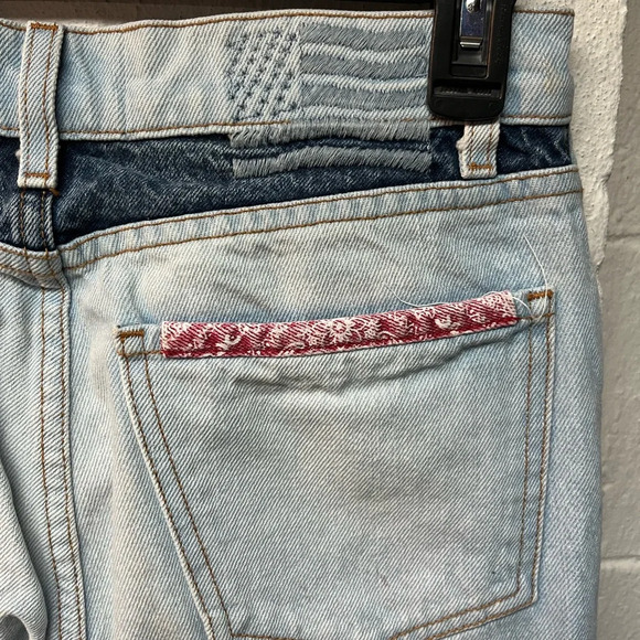 Revice Patchwork Women Jeans - Red and Blue Size 26 - Picture 5 of 6